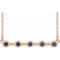 14K Rose Natural Blue Sapphire Bezel-Set Bar 16