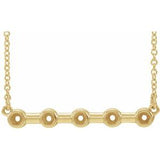 14K Yellow 2 mm Round Bezel-Set Bar 18" Necklace Mounting