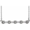 14K White 2 mm Round Bezel-Set Bar 18