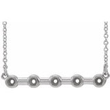 Platinum 2 mm Round Bezel-Set Bar 18" Necklace Mounting