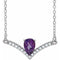 Sterling Silver Natural Amethyst & .06 CTW Natural Diamond 18