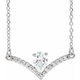 14K White 3/8 CTW Natural Diamond 16" Necklace