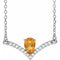 Sterling Silver Natural Citrine & .06 CTW Natural Diamond 18