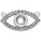 14K White Accented Evil Eye Necklace Center