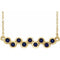 14K Yellow Lab-Grown Blue Sapphire Bezel-Set Bar 16-18