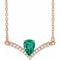 14K Rose Lab-Grown Emerald & .06 CTW Natural Diamond 16