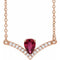 14K Rose Natural Ruby & .06 CTW Natural Diamond 16
