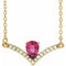 14K Yellow Natural Pink Tourmaline & .06 CTW Natural Diamond 16