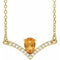 14K Yellow Natural Citrine & .06 CTW Natural Diamond 18