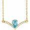 14K Yellow Natural Blue Zircon & .06 CTW Natural Diamond 16