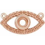 14K Rose Accented Evil Eye Necklace Center