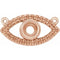 14K Rose Accented Evil Eye Necklace Center