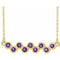 14K Yellow Natural Amethyst Bezel-Set Bar 16-18