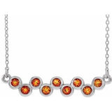 Sterling Silver Natural Citrine Bezel-Set Bar 16-18" Necklace
