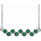 Sterling Silver Natural Emerald Bezel-Set Bar 16-18