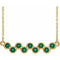14K Yellow Lab-Grown Emerald Bezel-Set Bar 16-18