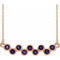 14K Rose Natural Alexandrite Bezel-Set Bar 16-18