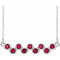 14K White Natural Ruby Bezel-Set Bar 16-18