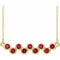 14K Yellow Lab-Grown Ruby Bezel-Set Bar 16-18