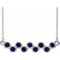 14K White Lab-Grown Blue Sapphire Bezel-Set Bar 16-18