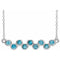 14K White Natural Blue Zircon Bezel-Set Bar 16-18