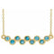 14K Yellow Natural Blue Zircon Bezel-Set Bar 16-18
