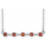 Platinum Natural Citrine Bezel-Set Bar 18" Necklace