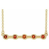 14K Yellow Natural Citrine Bezel-Set Bar 18" Necklace