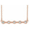 14K Rose 1/6 CTW Natural Diamond Bezel-Set Bar 18
