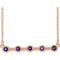 14K Rose Natural Amethyst Bezel-Set Bar 16