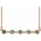 14K Rose Natural Blue Zircon Bezel-Set Bar 16