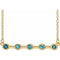 14K Yellow Natural Blue Zircon Bezel-Set Bar 16