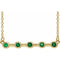 14K Yellow Natural Emerald Bezel-Set Bar 18