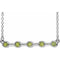 Platinum Natural Peridot Bezel-Set Bar 18