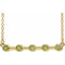 14K Yellow Natural Peridot Bezel-Set Bar 16