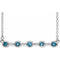 Sterling Silver Natural Aquamarine Bezel-Set Bar 18