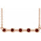 14K Rose Natural Mozambique Garnet Bezel-Set Bar 16