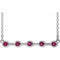 Sterling Silver Natural Pink Tourmaline Bezel-Set Bar 18