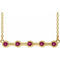 14K Yellow Natural Pink Tourmaline Bezel-Set Bar 16