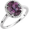 14K White 10x8 mm Lab-Grown Alexandrite & .06 CTW Natural Diamond Ring