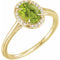 14K Yellow 8x6 mm Natural Peridot & .04 CTW Natural Diamond Ring