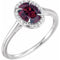 14K White 8x6 mm Natural Rhodolite Garnet & .04 CTW Natural Diamond Ring