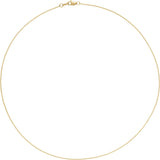 18K Yellow Gold 1 mm Cable 18" Chain