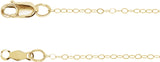 14K Yellow Gold 1 mm Flat Cable 16" Chain