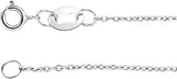 14K White Gold 1 mm Diamond-Cut Cable 7" Chain