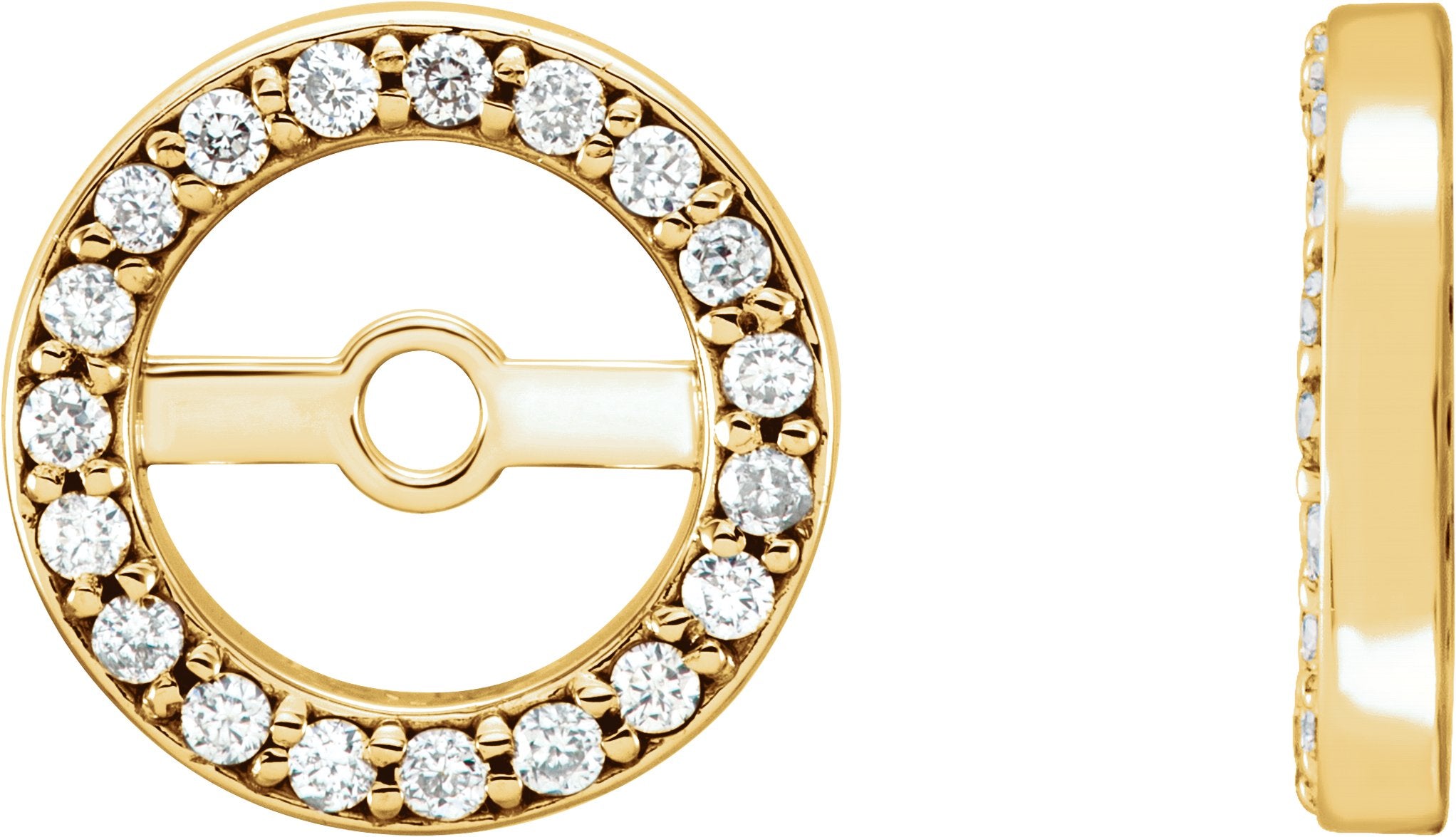 14K Yellow Gold .08 CTW Natural Diamond Earring Jackets with 4.6 mm ID