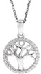 14K White Gold 1/5 CTW Natural Diamond Tree of Life 16-18