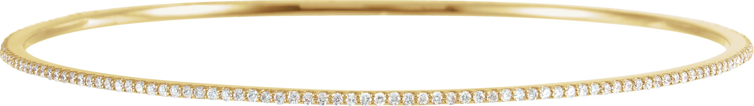 14K Yellow Gold 1 CTW Lab-Grown Diamond Stackable Bangle 8" Bracelet