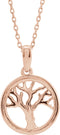 14K Rose Gold Tree of Life 16-18