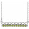 Platinum Natural Peridot Infinity-Inspired Bar 16